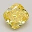 1.07 Ct. Fancy Vivid Yellow Cushion Lab Grown Diamond