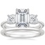 Platinum Luxe Selene Three Stone Diamond Ring (2/3 ct. tw.) with Petite Comfort Fit Wedding Ring