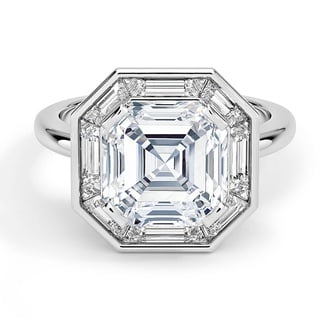 Custom Bezel Halo Diamond Ring