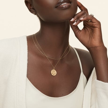Libra Zodiac Diamond Medallion Necklace