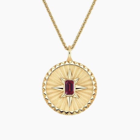 Star Garnet Medallion Necklace