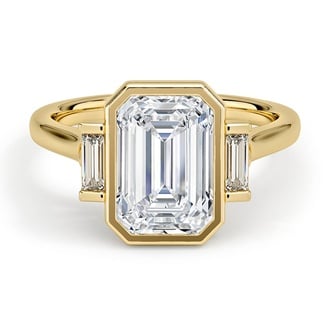 Custom Bezel Three Stone Ring
