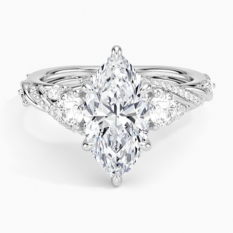 Platinum Begonia Vine Three Stone Diamond Ring (2/3 ct. tw.)
