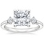Platinum Floating Three Stone Diamond Ring, smalltop view
