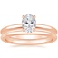 14K Rose Gold Elodie Ring with Petite Comfort Fit Wedding Ring