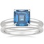18K White Gold Elodie Ring with Petite Comfort Fit Wedding Ring