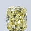 1.03 Ct. Fancy Vivid Yellow Cushion Lab Grown Diamond