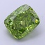 1.42 Ct. Fancy Vivid  Green Cushion Lab Grown Diamond