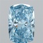 3.61 Ct. Fancy Vivid Blue Cushion Lab Grown Diamond