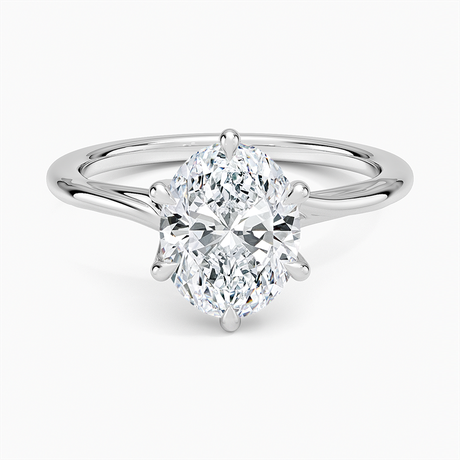 18K White Gold Delilah Twist Solitaire Ring
