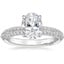 18K White Gold Tacori Sculpted Crescent Knife Edge Diamond Ring, smalltop view