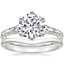 18K White Gold Hudson Ring with Petite Curved Wedding Ring