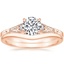 14K Rose Gold Valentina Diamond Ring with Petite Curved Wedding Ring