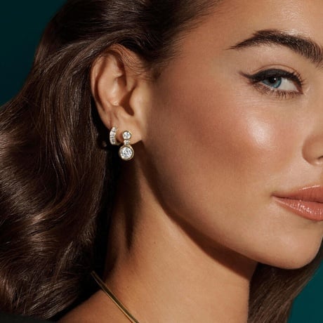 Elizabeth Taylor Baguette Lab Diamond Huggie Earrings