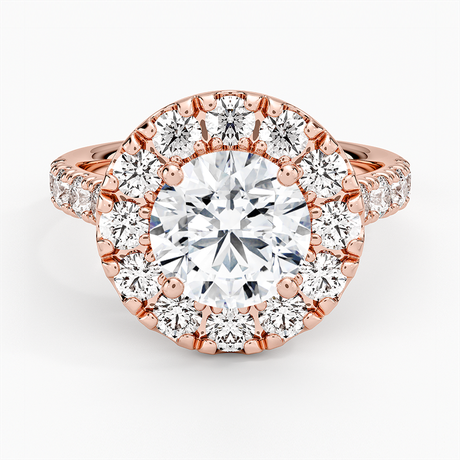 14K Rose Gold Adele Halo Diamond Ring
