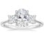 Platinum Princess Cut Three Stone Diamond Ring, smalltop view
