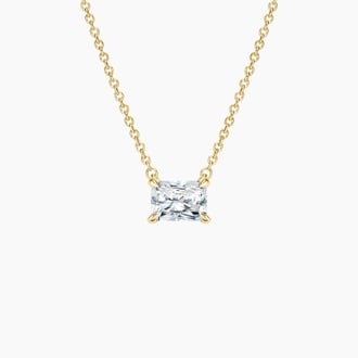 Horizontal Diamond Pendant in 18K Yellow Gold