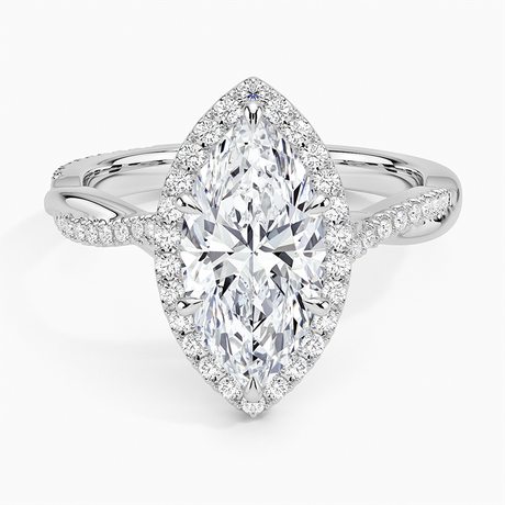 Twist Halo Engagement Ring