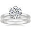 18K White Gold Alula Diamond Ring with Petite Comfort Fit Wedding Ring