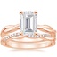 14KR Moissanite Twisted Vine Ring with Petite Twisted Vine Diamond Ring (1/8 ct. tw.), smalltop view