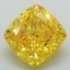 3.02 Ct. Fancy Vivid Yellow Cushion Lab Grown Diamond