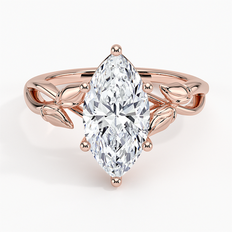 14K Rose Gold Budding Willow Solitaire Ring