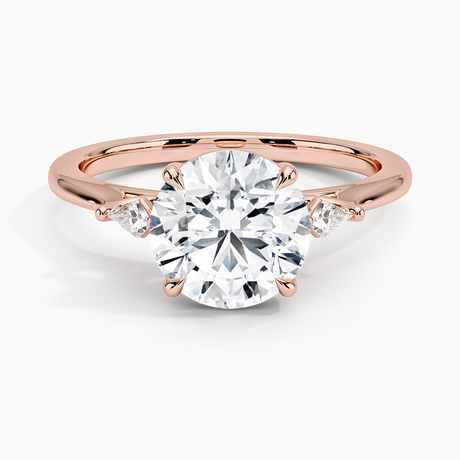 14K Rose Gold Petite Cometa Perfect Fit Three Stone Diamond Ring