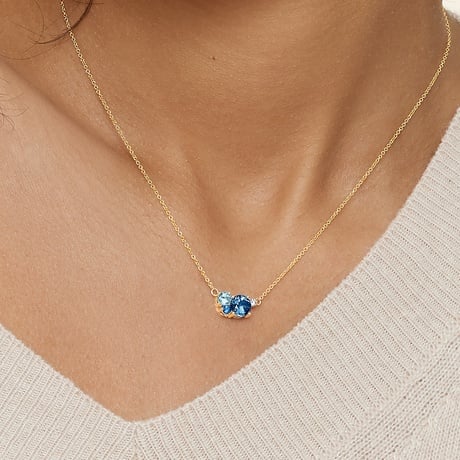 Blue Gemstone and Diamond Pendant
