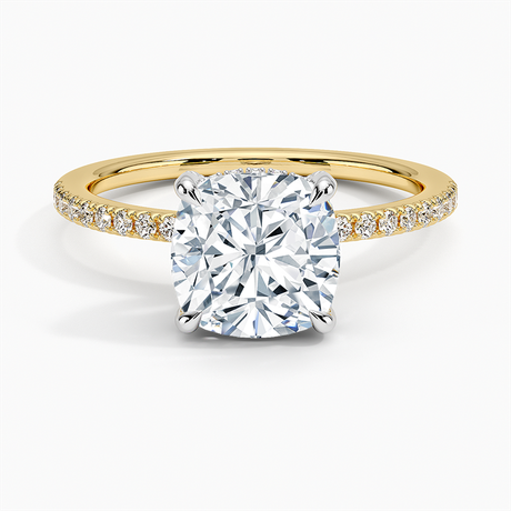 Mixed Metal Hidden Diamond Accent Engagement Ring