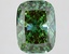 3.10 Ct. Fancy Vivid Green Cushion Lab Grown Diamond