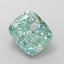 2.84 Ct. Fancy Vivid Bluish Green Cushion Lab Grown Diamond
