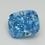 1.01 Ct. Fancy Vivid Blue Cushion Lab Grown Diamond