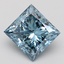 1.54 Ct. Fancy Vivid Blue Princess Lab Grown Diamond