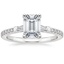 18K White Gold Luxe Tapered Baguette Three Stone Diamond Ring (1/4 ct. tw.), smalltop view