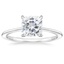 18K White Gold Petite Secret Halo Diamond Ring, smalltop view