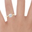 18K Yellow Gold Piedra Solitaire Ring, smallzoomed in top view on a hand