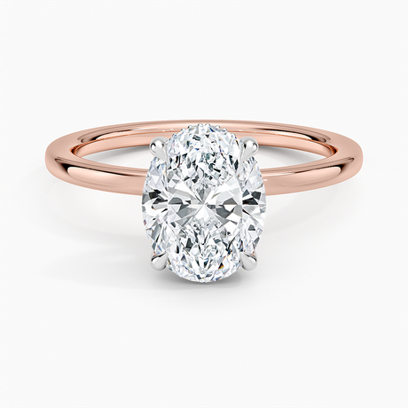 14K Rose Gold Platinum Adorned Mixed Metal Diamond Ring