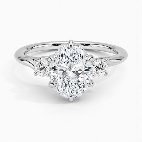 18K White Gold Delilah Three Stone Diamond Ring