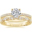 18K Yellow Gold Tacori Coastal Crescent Pavé Diamond Ring with Tacori Petite Crescent Pavé Diamond Ring (1/3 ct. tw.)
