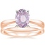 14K Rose Gold Petite Taper Ring with Liv Wedding Ring