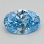 0.57 Ct. Fancy Vivid Blue Oval Lab Grown Diamond