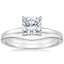 18K White Gold Floral Lattice Ring with Petite Curved Wedding Ring