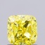 0.95 Ct. Fancy Vivid Yellow Cushion Lab Grown Diamond