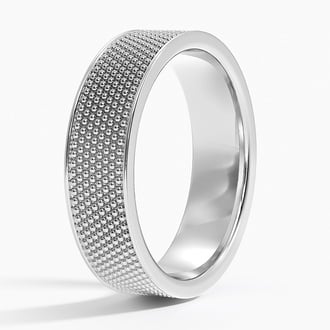 Mateo Textured 6mm Wedding Ring in Platinum