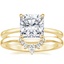 18K Yellow Gold Lumiere Diamond Ring with Lunette Diamond Ring
