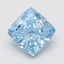 1.55 Ct. Fancy Vivid Blue Cushion Lab Grown Diamond