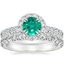 Platinum Luxe Sienna Halo Diamond Ring (3/4 ct. tw.) with Signature Luxe Sienna Diamond Ring (5/8 ct. tw.)