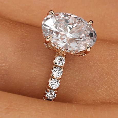 14K Rose Gold Olympia Three-Quarter Coverage Diamond Ring