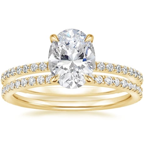 18K Yellow Gold Demi Diamond Ring with Luxe Ballad Diamond Ring