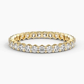 Textured Profile Eternity Diamond Ring (1 ct. tw.) in 18K Yellow Gold
